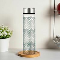 Borosil Artisan Series Vista 550ml Wide Mouth Glass Bottle with Metal Lid