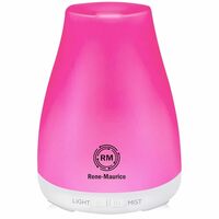 Rene Maurice Ultrasonic Cool Mist Humidifier 200ml for Room Moisture, Baby, Cold & Cough | Aroma Diffuser with Essential Oils, Night Light, Auto Shut-Off, Perfect for Dry Skin & Plants