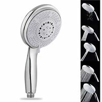 5-Inch ABS Multi-Function Hand Shower Only for Bathroom | Aeration, Massage & Rain Spray Modes | High-Pressure Handheld Shower | Polished Chrome Finish