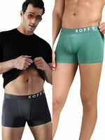 KOFFY Men's 95% Micro Modal 5% Elastane Solid Trunks