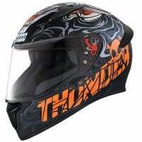 Studds Thunder Full Face Helmet D9 with Clear Visor (Matt Black N10, XL)