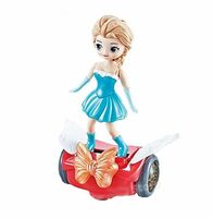 Ice Princess Balancing Car Toy Doll Interactive Revolving Cute Doll Colorful LED Lights and Music for Girls (Color and Design as per Stock)