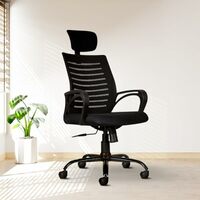 CELLBELL Desire C104 Mesh High Back Ergonomic Office Chair - Adjustable Seat Height, Sturdy Metal Base, Revolving Study & Computer Chair for Work from Home, Black