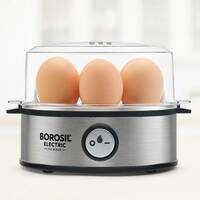 BOROSIL Electric Egg Cooker  (Black, Silver, 7 Eggs)