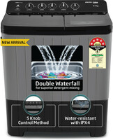 Voltas Beko 9 kg Semi Automatic Top Load - Black Grey