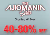 Ajiomania sale up to 80% Off + Up To 15% Off on Bank offers (HSBC, IDBI) + Coupons (Nov 6 )