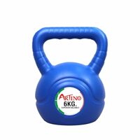 ARTINO PVC Kettlebell Blue For Cardio Training Home & Gym Fitness Workout & Bodybuilding (6kg PVC Kettlebell Blue)