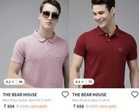 Upto 67% Off On The Bear House Men's Clothing.