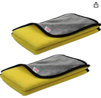 GoMechanic Microfiber Cloth/Towel for Car Cleaning 2 pcs 35x75 cms 500 GSM - Car Accessories - Grey Thick Lint & Streak- Automotive Microfibre Towels for Dusting, Polishing, Washing (SE_MC_002)