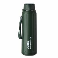 Cello Puro Steel X Spike 600 Water Bottle | Leak Proof & Refrigerator Safe | PU Insulated | 520ml, Military Green