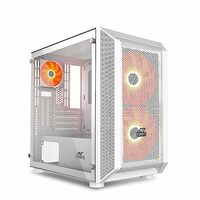 Ant Esports 200 Air Mini M-ATX Computer Case/Gaming Cabinet - White | Support M-ATX, ITX | Pre-Installed 2 x 200 mm ARGB Front Fans