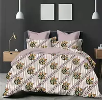 EVOKK INDIA 144 TC Pure 100% Microfiber DoubleBed Sheet with 2 Pillow Covers (Bedsheet for Double Bed Cotton Fell,Wild Flower Double Size With 2 Pillow Covers)