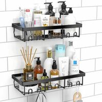 MS Self Adhesive Bathroom Shelf I Wall Mounted Bathroom Organizer I Shower Caddy Shelf Organizer Rack Pack of 2