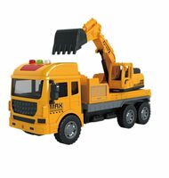 Jack Royal Excavator Toy Construction Truck with Lights Sounds and Working Movable Parts, Friction Powered Construction Vehicles for Boys and Girls