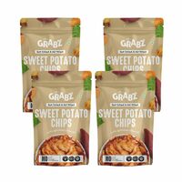 GRABZ Healthy Sweet Potato Chips Without oil | Air-Cooked, Solar-Dehydrated Pack of 4 @ 299/-