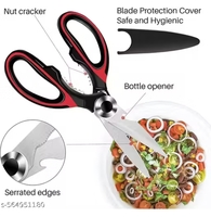 Kitchen Scissors, food scissors, Premium Stainless Steel Solid Kitchen Shears for Meat, Seafood, Chicken (Multicolor)