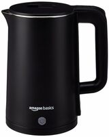 amazon basics 1.5 Liter Cool Touch Electric Kettle| 1350 Watt|Stainless Steel Body|Auto Cut-Off|Triple Safety Protection(Black)