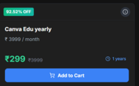 Canva Edu yearly subscription at 299/-