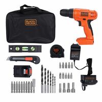 BLACK+DECKER BDCD120VA-IN 20V Li ion Cordless MAX Drill & Home Tool Kit, 10mm Chuck Size, 34 Pieces