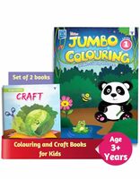 Jumbo Colouring Book and Vegetable Craft Book for Kids |Includes Colouring, Art & Craft Activities | Step by Step Video Guidance & Reference Image | Engaging & Interactive Activity | Combo of 2