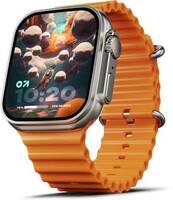 GOBOULT Crown 1.95'' Screen, BT Calling, Working Crown, Zinc Alloy Frame, 900 Nits, SpO2 Smartwatch  (Orange Strap, Free Size)