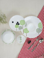 Larah By Borosil 17 Pieces Jupiter Series Opalware Microwave & Dishwasher Safe Dinner Set 