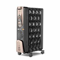 Orient Electric 9 Fin Oil Filled Radiator | 2500W | Advanced S- Shaped Fins | Overheat Protection| 3 Heat Setting | Portable| Black-Gold