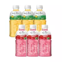 Mogu Mogu Strawberry & Mango Juice Drink with Nata de Coco Jelly 320ml (Pack of 6)