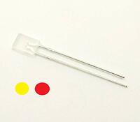 INVENTO 100pcs 2x5x7mm Rectangle LED 2 pin 2 Color bi-Color Yellow Red Color Light Emitting Diode Lamp Bulb