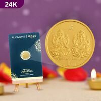 Lowest | Lakshmi Ganesh Pure Gold Coin | 24 Karat 999 Pure Gold Coin | 1 g | Augmont