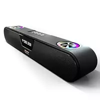 CrossBeats Blaze B24 Bluetooth Soundbar 24W, Gaming RGB Lights, AUX, Bluetooth, USB, FM & TWS I Fast SnapCharge Battery, Multiport Connectivity, BT Speaker for TV, Mobile, PC, Laptops, Tablets Black