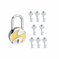 Azco Sport Small Round Lock 50mm 8 Keys | 7 Levers Double Locking Hardended Shackle (moq: 3)