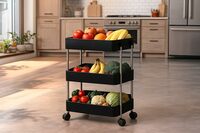 E-COSMOS® Plastic Multipurpose 3-Tier Floor Mount Corner Kitchen Storage (3-Tier Dish Rack)