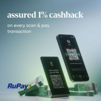 Cred : Get assured 1% cashback on every scan and pay transaction with rupay credit card on UPI