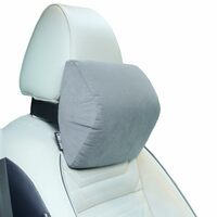 Ultimate Memory Foam Car Neck Rest Pillow, Comfortable Rides, Superior Neck Support Cushion, Relieves Neck Pain, Grey Velvet Cover | 14 x11 x5 Inch | Small Pack of 2