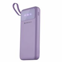 ZEBRONICS MB10000S6 (V1) Power Bank, 10000 mAh, 12W, 5 x Outputs - Dual USB A | Type C | Micro USB | Lightning, Built in I/O Cables, Percentage Display, Carry Loop, Made in India (Lavender)
