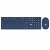 Ant Value FKBRI05 Wireless Keyboard Mouse Combo - 2.4Ghz Aesthetic Quiet Keyboard and Mouse Wireless - 110 Keys Full Size Ultra-Thin Keyboard for Laptop, Computer, PC, Notebook, Windows, Mac OS (Blue)