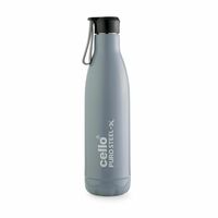 Cello Puro Steel-X Neo 900 Inner Steel Insulated Water Bottle 720ml, Grey | ISI Certified | PU Insulated | BPA Free, Leakproof | Insulated Cold Water Bottle for Office, School, Cycling, Gym & Travel
