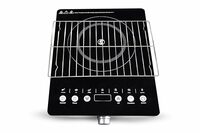 Cadlec HeatMate 2200W Infrared Cooktop Stove with Grill Rack for Barbecue, Crystal Glass Plate, Digital Display, Touch Control, Infrared Hot Plate (Black)
