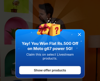 Flipkart LiveShop+ : ₹500 off on Motorola g67 Power 5G Mobile 