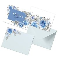 Clickedin Thank You Cards, Stylish Floral Design, 48 Cards and Envelopes