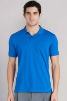 Allen Solly Men Polycotton Regular Fit Textured Jacquard Polo XXL (Medium Blue) 