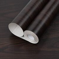 3D Dark Wood Wallpaper PVC Self Adhesive Wooden Wall Paper Cabinets 