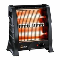 Homly Ritz 800 Watts Halogen Room Heater with Dual Heating Tubes | ISI Approved | Dual Heating Settings For 400W & 800 W | Cool Touch Shockproof Body with High Thermal Protection - Black