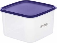 Amazon Brand - Solimo Square Modular Plastic Storage Container | Airtight | BPA-Free | 2.5 L (Blue)