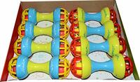 Vibgyor Vibes™ Attractive Colourful Jingle Dumbbell Rattle for Babies, Toddlers, Infants, Child for Birthday Return Gifts, Baby Shower or Party Favors. Pack of 8