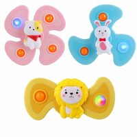 Storio Suction Spinner Toys for Babies & Toddlers – Cute Animal Fidget Toys with Strong Suction | Sensory Montessori Toys for Kids 0–5 Years | Travel-Friendly Baby Toys