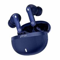 pTron Bassbuds Fury in-Ear TWS Earbuds with 13mm Drivers, 50Hrs Playtime, AI-ENC Clear Calls, Bluetooth V5.4 Wireless Headphones, Voice Assistant, Type C Charging & IPX5 Water Resistant (Blue) 