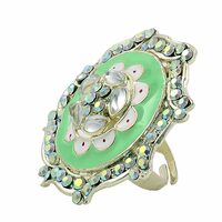 Nakabh Gold Plated Wedding Collection Adjustable Finger Ring For Women (1600150P)