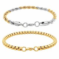 Nakabh Combo of Chain Stainless Steel Wrist Bracelet for Men Boys (2220211P)